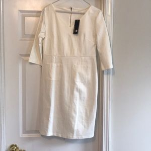 Classic white career dress